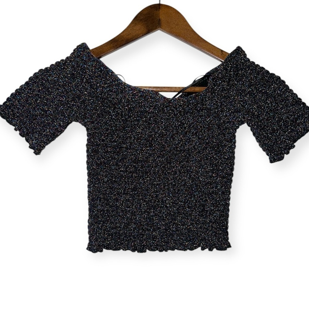 Urban Outfitters smocked metallic top SIZE XS